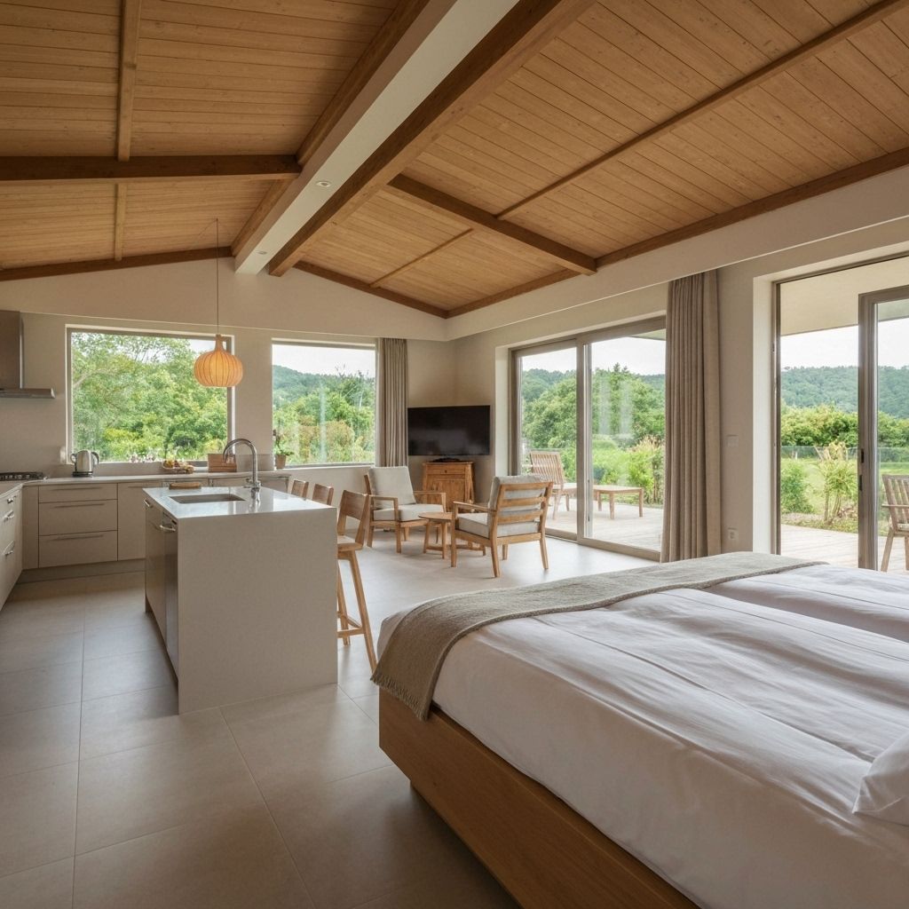 Alojamiento vacacional moderno con decoración acogedora